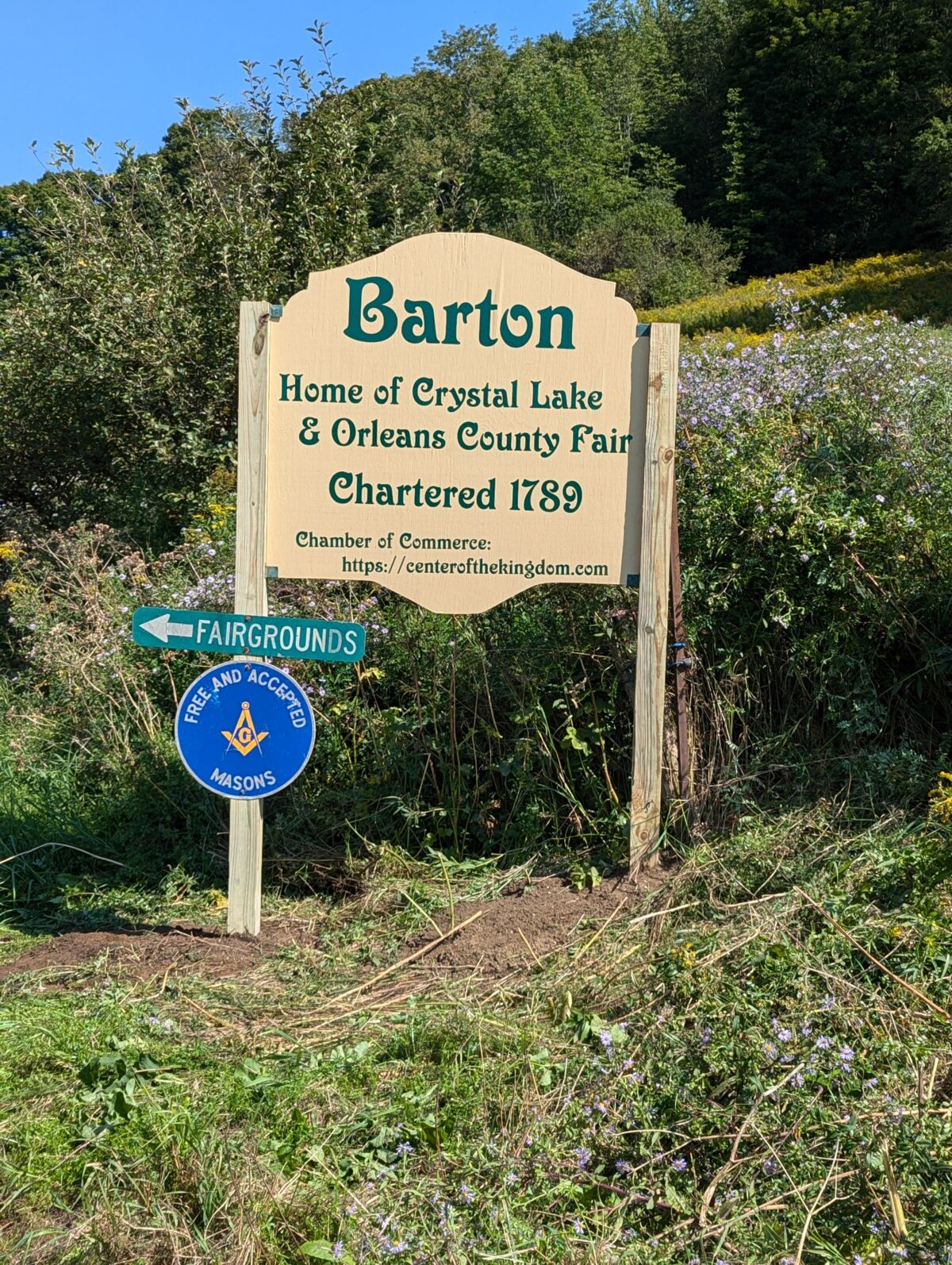 New Welcome sign for Barton